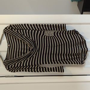 Striped cowl neck top